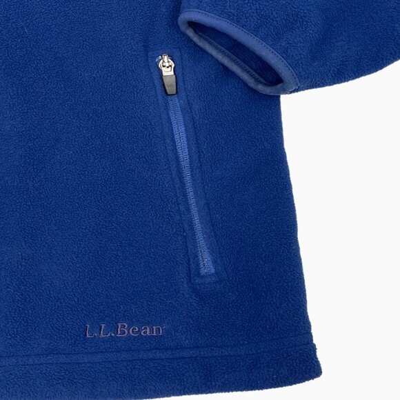 L.L. Bean Polartec Blue 1/4 Zip Fleece Pullover Sweater Jacket Men's Medium M - Picture 4 of 9